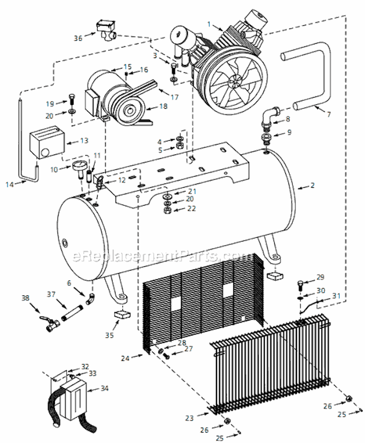 Page A Diagram and Parts List for CI103129HPMS 2006 Campbell Hausfeld Compressor